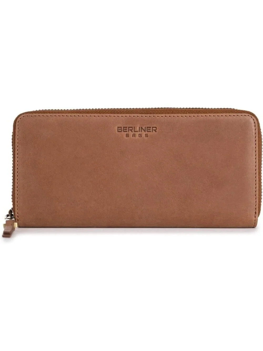 Genuine Leather Zip Wallet for Women, Stylish Brown Palma Design, Gift-Ready